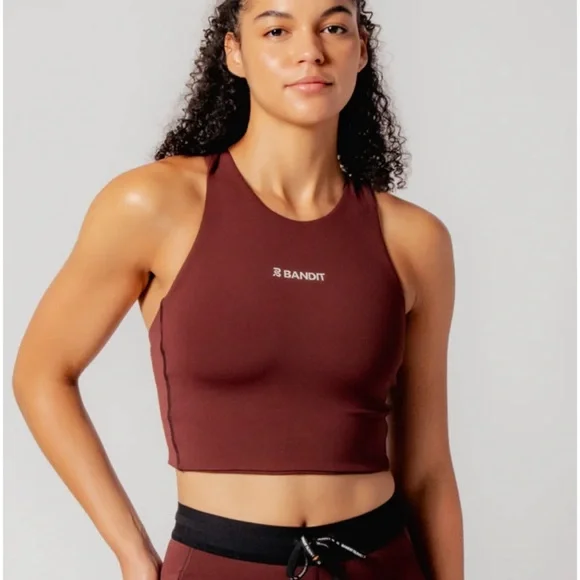 Bandit Stamina Race Crop Deep Cherry Medium - Picture 1 of 6